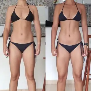 Antes e depois de aluna que treina com a Julia Maues