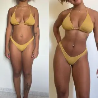 Resultado de aluna da personal trainer Julia Maues após acompanhamento